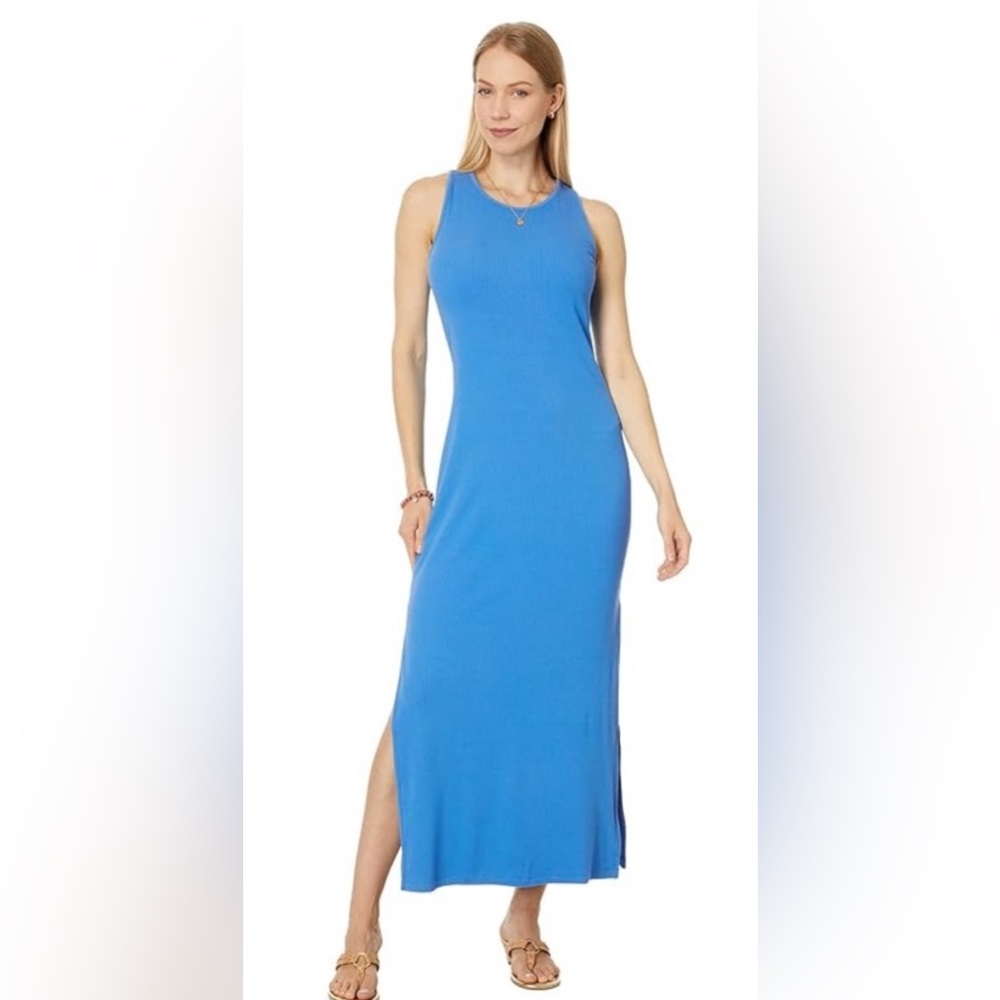 NWT Lilly Pulitzer Ulla Rib Knit Blue Maxi Dress XL